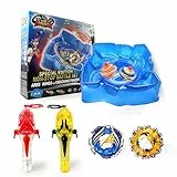 INFINITY NADO Non-Stop Battle Arene Set, Pack de 2 peonzas de ARE'S Wings y Cracking Tank, peonzas para niños de Juguetes de Metal, Lanzador de peonzas, peonzas para niños a Partir de 5 años