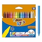 BIC Kids Plastidecor - Blíster de 18 unidades, ceras para colorear, colores surtidos