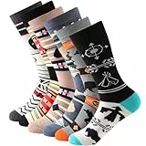 Balseti Calcetines Unisex con Estampados Divertidos. Calcetines Transpirables, Frescos y Cómodos para Hombre y Mujer. 85% Algodón. Pack 6 Pares Casual Diario. Tallas 39-42