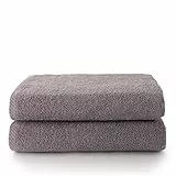 Top Towel - Plus - Toallas de baño grandes - Toallas baño - 2 toallas de ducha - 70x140 cms - Algodon 100% - Gris