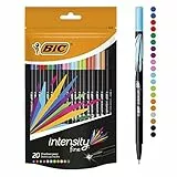 BIC Intensity Fine rotuladores punta fina (0,8 mm) – colores Surtidos, Blíster de 20 unidades