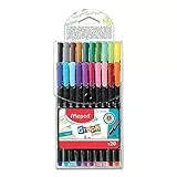 Rotulador maped punta de metal graph peps fine liner estuche de 20 colores surtidos