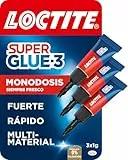 Loctite Super Glue-3 Original Mini Trio, pegamento universal con triple resistencia, adhesivo transparente, pegamento instantáneo y fuerza instantánea, 3x1 g