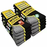 SOXCO 10 Pares Calcetines de Trabajo Hombre WORK Socks, 39-42