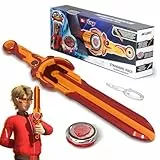 INFINITY NADO peonza metálica, con Lanzador de Espadas, peonza Luminosa, para niños y niñas a Partir de 5, 6, 7, 8, 9 y 10 años, Blazing War Bear, Rojo.