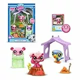 Bandai - Littlest Pet Shop - Pack Set Camping 3 Animales y Accesorios - Panda Tucano Ardilla - Paquete de Juguete Mini Figuras Animales Lindos - Juguete para niños a Partir de 4 años - BF00574