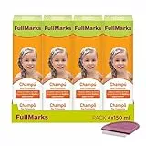 Full Marks Champú Post-Tratamiento Piojos, Limpia el cabello y elimina los rastros de la loción/spray contra los piojos - 4x150 ml