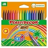 BIC Kids Ceras de Colores para Niños a Partir de 30 Meses, Plastidecor, Colores Surtidos, Clásico, Material Escolar, 18 Unidad (Paquete de 1)