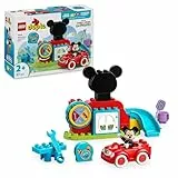 LEGO DUPLO Disney Casa y Coche de Mickey Mouse - Juego para Clasificar Colores - Juguete Educativo Montessori para Niños y Niñas de 2+ Años - Figura de Mickey y Rueda de Tareas - Regalo Infantil 10454