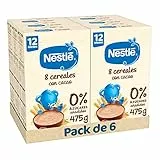 Nestle Papilla 8 Cereales con Cacao, 6 Paquetes de 475g (Total 2.85 Kg)