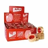 APLI Caja con 35 Rollos de Cinta Adhesiva 11103 – Celo Transparente 33x19 mm para Oficina, Manualidades y Uso Escolar
