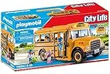 PLAYMOBIL City Life 71094 Autobús Escolar US, Autobús de Juguete con luz Intermitente, Juguetes para niños a Partir de 4 años