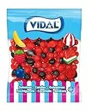 Vidal Golosinas. Moritas Brillo. Caramelos de goma en forma de mora con acabado brillante y sabor intenso a mora. Colores rojo y negro. Sin gluten ni grasa. Bolsa 645 u
