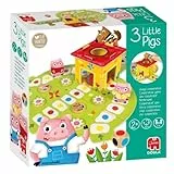 Goula Los 3 Cerditos: Juego de Mesa Educativo Preescolar para Niños a Partir de 2 Años, Juego Infantil de 1 a 4 Jugadores con Piezas de Madera y Tablero Puzle - Juguetes Niños 2 Años
