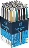 Schneider 3080, K-15 Pack de 50 bolígrafos de caligrafía, colores Surtidos