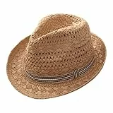 Generisch Gorros de bebé de verano para niñas sombrero de sol para niños y niñas, sombrero de paja para verano, playa, juegos al aire libre, ala ancha, ligero, transpirable, ajustable gorro niño