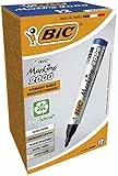BIC Marking 2000 ecolutions - Rotuladores permanentes de punta cónica media, caja de 12 unidades, color azul