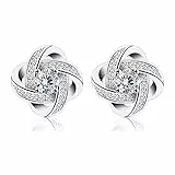B.Catcher Pendientes Mujer Plata de Ley 925 Doble Estrella con para Regalo Originales
