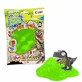 CRAZE Magic Slime Bag Surprise de Dinorex, Bolsa Con 75 ml de Slime de Colores Aleatorios y Figura Sorpresa de Dinosaurio para Niños
