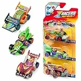 T-RACERS Mix ´N Race 3 Pack – Pack de 3 Coches coleccionables. Coches Desmontables por Dos Partes y con Piezas Intercambiables. Pack 12/12