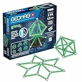 Geomag, Glow Recycled, Construcciones Magnéticas Efecto Glow, Barras que Brillan en la Oscuridad, Paquete de 42 Piezas, Plástico 100% Reciclado