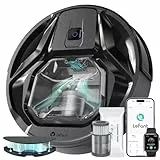 LEFANT M320 Aspirador Robot Potente 6000Pa, Robot Aspirador con Anti-Obstáculos PSD, 210 Minutos, Autorecargable, Robot Aspirador y Fregasuelos Ideal para Suelos Duros, Pelo de Animales, Negro