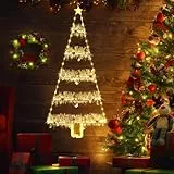 Geemoo Iluminación navideña para exteriores, 81 cm, guirnalda de luces con guirnalda, temporizador, 8 modos, luz blanca cálida, para interiores, ventanas, fiestas, bodas, puertas, decoración de