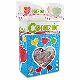 Caramelos Cerdán - Piruletas Mini Corazón | Surtido de Sabores | Estuche de 200 Unidades | Caramelo Duro con Palo Sin Gluten ni Alérgenos | Ideal para Fiestas, San Valentín y Cumpleaños