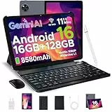 DOOGEE U11 Andriod 16 Tablet 11 Pulgadas, Tablet con Teclado y Lapiz, Tableta para Niños Octa-Core, 16GB RAM+128GB ROM/2TB 8580mAh, 7.9mm Cuerpo Metálico, 13MP Cámara/Widevine L1/Face ID/BT5.0/WiFi 5