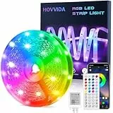 HOVVIDA Tira LED 15M, 1x15M, 30 LED/Metro, 24V RGB Luces 450 LED, APP y Mando a distancia, Modo de Música, LED para Habitación, Sala, Cocina, Dormitorio, Bar, Fiesta