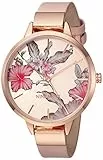 Nine West Reloj de pulsera para mujer con esfera floral, Rosa