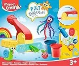 Set de Manualidades para Niños - Pat Dough 4 Botes + 12 Accesorios - A Partir de 3 Años - Textura Suave y No Pegajosa - Incluye 1 Prensa de Mano, 6 Moldes, 1 Cuchillo y 2 Extrusoras