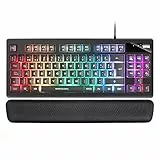 Mars Gaming MKAX, Teclado Compacto TKL H-Mech, Iluminación RGB 9 Efectos, Reposamuñecas Gel, Idioma Español, Negro