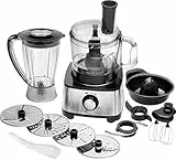 ProfiCook PC-KM 1063 robot de cocina compacto, cortar, amasar, mezclar, accesorio para prensar cítricos, 1,2L, apertura de rellenado, con función turbo incl. 11 accesorios, 1200W