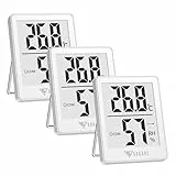DOQAUS 3 Piezas Mini Termómetro Higrómetro Digital, Medidor de Temperatura con 5s de Respuesta Rápida para Temperatura y Humedad del Casa Ambiente (Blanco)