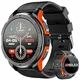 OUKITEL Reloj Inteligente Hombre, Smartwatch Hombre 1.43' AMOLED con Llamadas Bluetooth, IP68 Impermeable, 100+ Modos Deporte Pulsómetro Presión Arterial Monito de Sueño, Android iOS