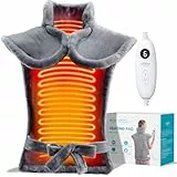 ALLJOY Térmica Eléctrica para Cuello y Hombro,61x84cm Almohadilla Térmica Cervical para Aliviar el Dolor de Cuello, 4 Niveles de Calor, 90 Mins Auto Off Timer, Lavable a Máquina