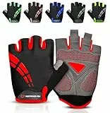 Guantes de cicismo para hombres y mujeres, guantes de biciceta de montaña antidesizantes acochados con ge de medio dedo, agarre transpirabe con absorción de impactos, guantes de biciceta de verano