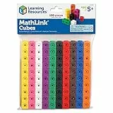 Learning Resources Cubos Mathlink (Juego de 100) Policubos para Aprender Matemáticas Jugando, Bloques multibase Psicomotricidad Infantil, Manipulativos, Juguetes Educativos Montessori ABN 5 6 7+ Años