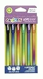 Carioca Bolígrafos borrables Oops Easy Colores Surtidos | Caja de 6 Bolígrafos Borrables con Tinta Termosensible | Aspecto colores degradados | Punta de Ø 0,7 mm | 6 piezas