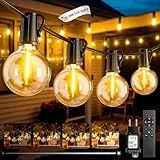 FIFlying Guirnalda Luces Exterior, 31.9M/104Ft Guirnaldas de Luces Exterior con 45+2 G40 Bombillas, 3 Modos IP44 Impermeable Luces Led Interior con Enchufe para Jardín, Patio, Café, Fiesta, Terraza