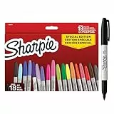 Sharpie Set de rotuladores permanentes Colores surtidos de edición limitada | Punta fina | 18 rotuladores | Set de vuelta al cole