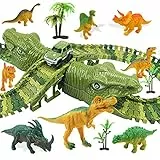 Mooklin Roam - Juego de 153 Piezas de Circuito de Dinosaurio para Coche, Flexible, diseño Educativo, con Bolsa de Regalo para niño, niña, 3 4 5 6 años