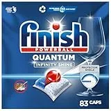 Finish Powerball Quantum Infinity Shine Pastillas para el Lavavajillas, limpieza potente y protección del cristal, 83 pastillas