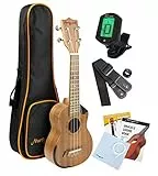 Rock Jam Ukelele de Concierto Premium de Martin Smith con Afinador, Bolsa acolchada y Cuerdas Aquila de repuesto