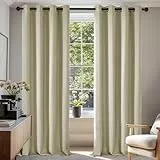 Deconovo Cortinas Dormitorio Salon Modernas Opacas 245cm Alto Cortinas Termicas Aislantes Frio y Calor Suave 2 Paneles 140 x 245 cm Beige Oscuro