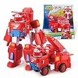 Super Wings- Deluxe Transforming Jett Vehicle, Color Rosso, 7 Pulgadas (Alpha Animation & Toys Ltd EU720311)