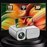 Proyector Portatil con WiFi6,Mini Proyector Portatil 18000 LM Full HD 1080P Jimveo Soporte Cine en Casa para HDMI/USB/iOS/Android