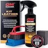 QM Cleaner Limpieza e hidratación Cuero. Cuidado y Limpieza de la tapicería del Coche, sillones Sofa de Cuero. Limpia e hidrata (Kit Leather)