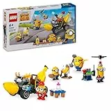 LEGO GRU 4: Mi Villano Favorito Minions y Coche Banana de Juguete de Construcción con 4 Figuras Inc. Dave y Mel, Regalo para Niños y Niñas de 6 Años o Más Fans de la Película 75580